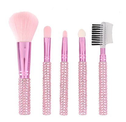 Makeup Brushes on Forever21 Pink Glitter Makeup Brush Set